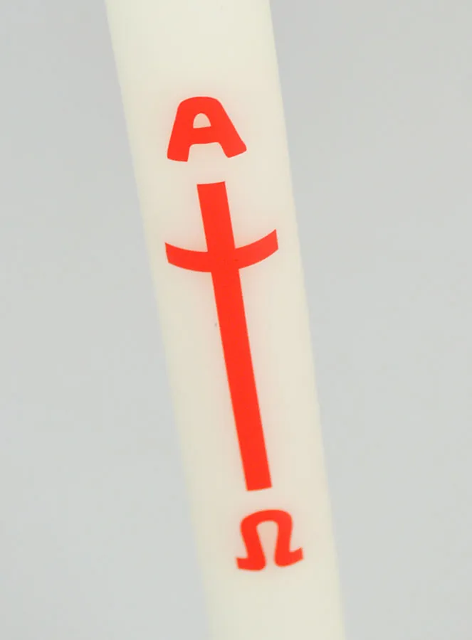 Candle for Baptism - Alpha Omega - 30 cm (pic 4)