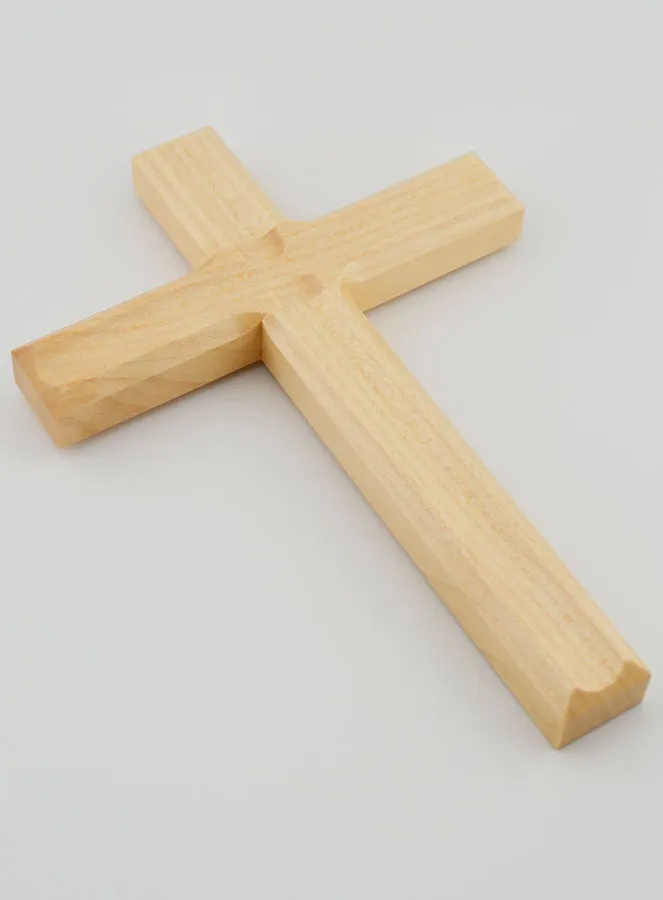 Handcrafted White Wood Carved Cross - 17 cm (pic 3)