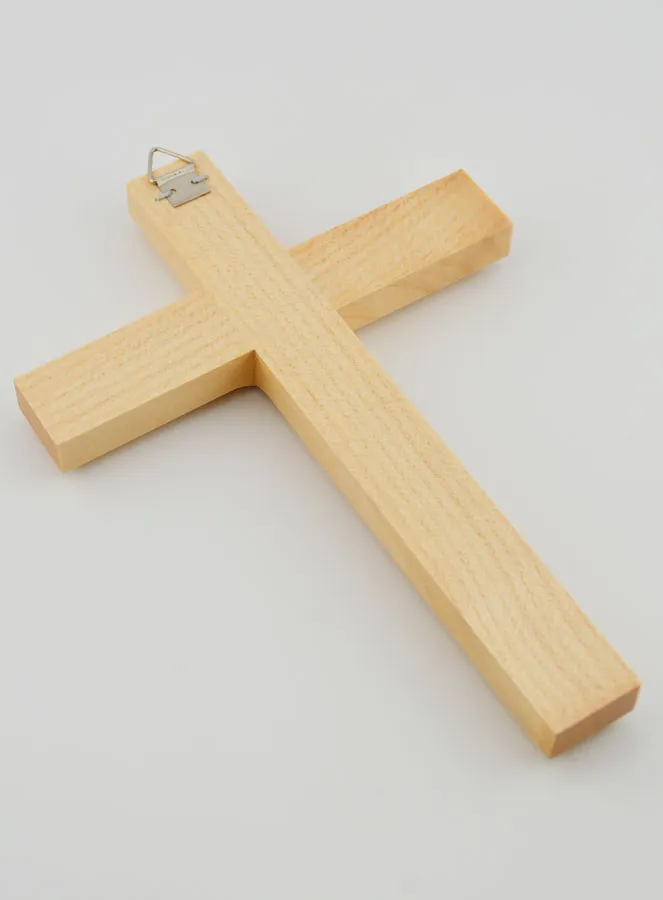 Handcrafted White Wood Carved Cross - 17 cm (pic 4)