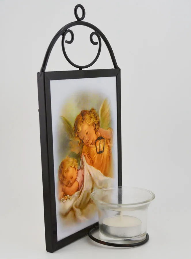 Candleholder Icon Guardian Angel at the Crib - 18 cm (pic 3)