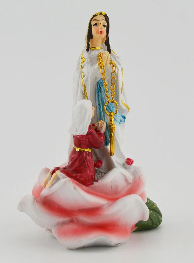 Our Lady of Lourdes with St. Bernadette Statue - 9 cm (pic 3)