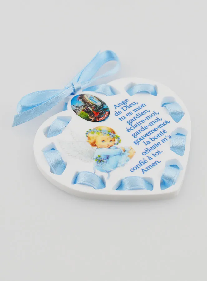 Icon Blue Guardian Angel - Baptism Gift for Boys - 7 cm (pic 3)