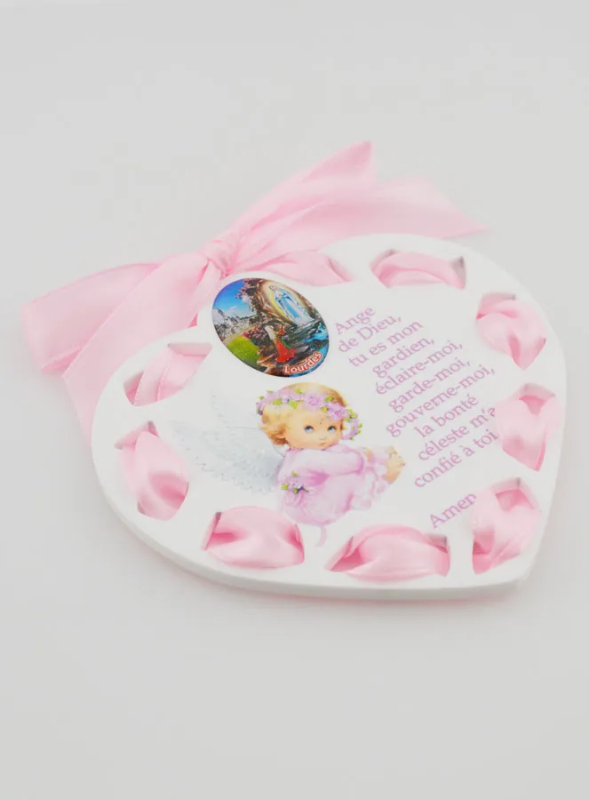 Icon Pink Guardian Angel - Girl Baptism Gift - 11 cm (pic 3)