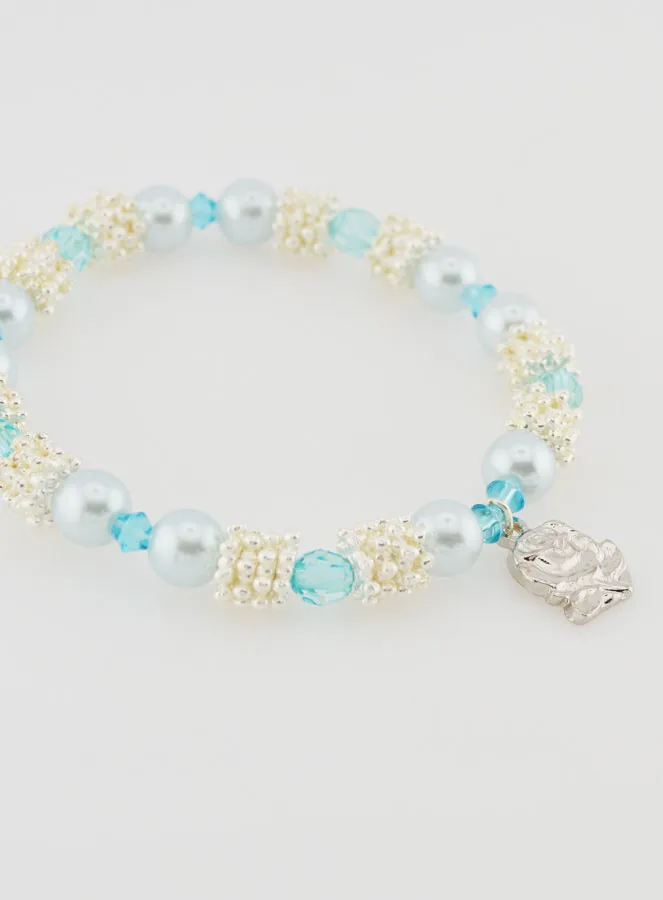 Medals of Lourdes Religious Bracelet - Blue Beads (pic 3)