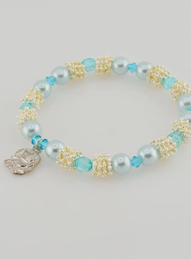 Medals of Lourdes Religious Bracelet - Blue Beads (pic 4)