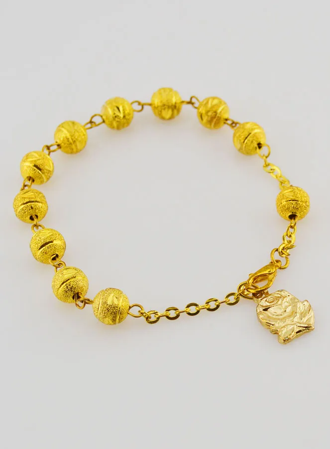 Lourdes Decade Rosary Bracelet - Golden Beads - 19 cm (pic 3)