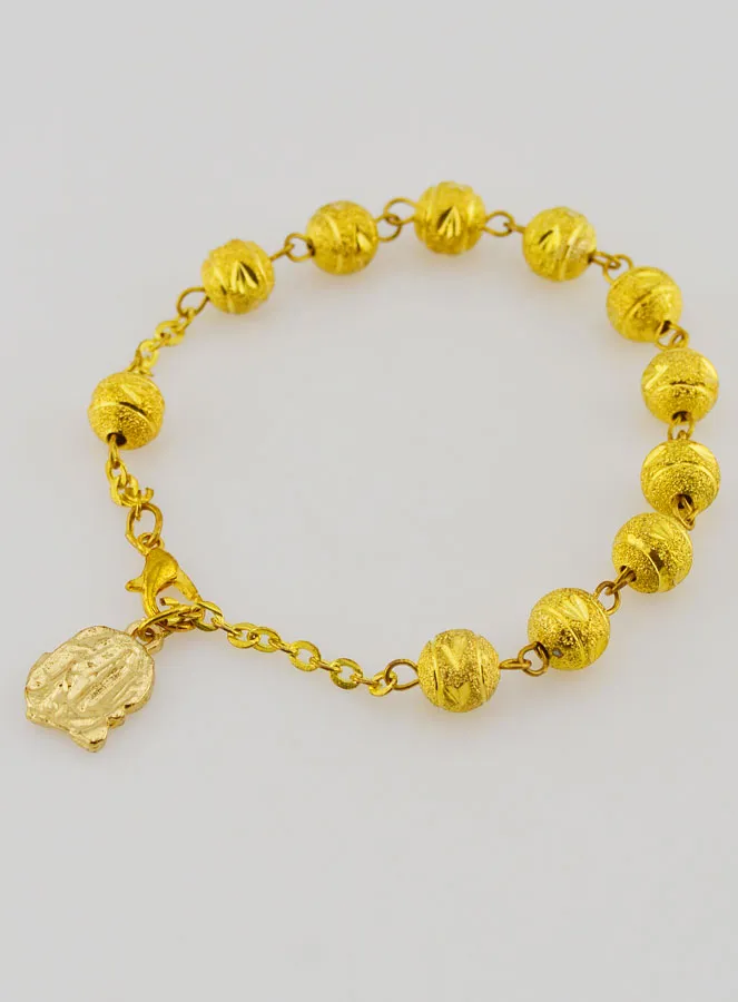 Lourdes Decade Rosary Bracelet - Golden Beads - 19 cm (pic 4)