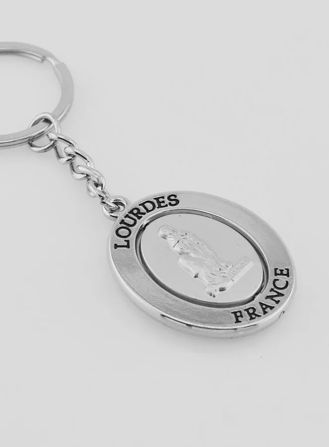 Our Lady of Lourdes Silver Key Chain (pic 4)