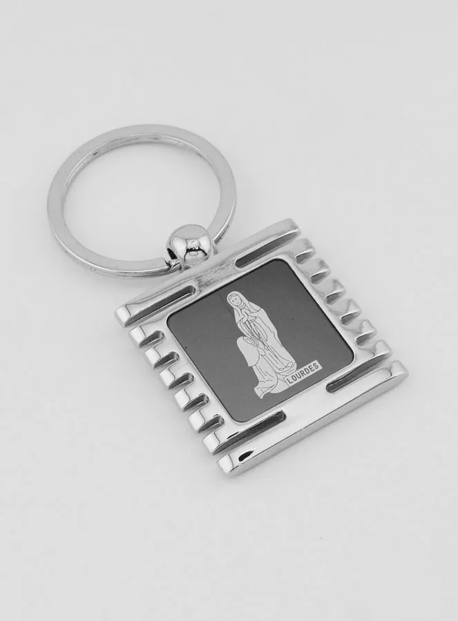 Our Lady of Lourdes Black & Silver Key Chain - 3,5 cm (pic 3)