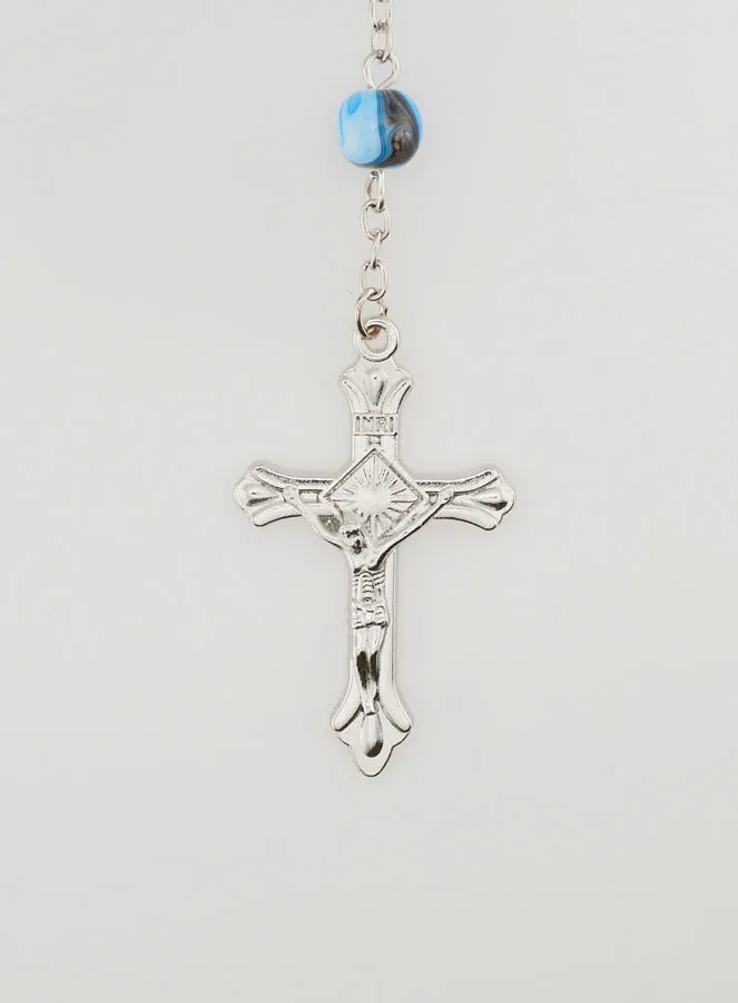 Lourdes Fashion Rosary - Rainbow Beads -70cm (pic 3)