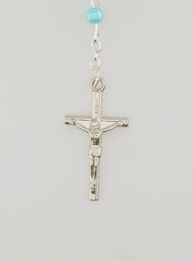 Lourdes Rosary with Blue Mother of Pearl Beads and a Clasp (pic 3)