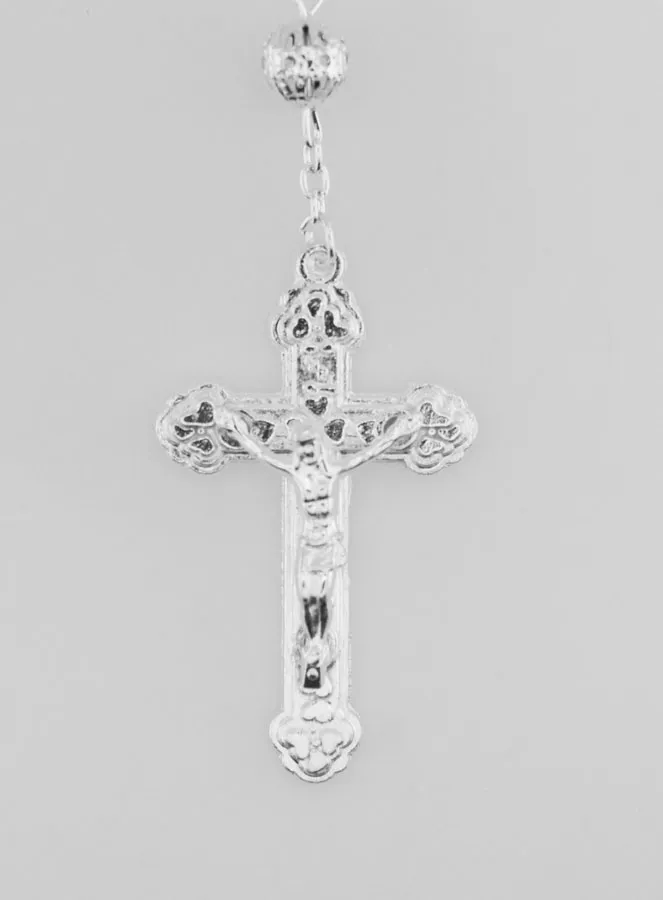 Rosary with silver Openwork Beads - 65cm (pic 3)