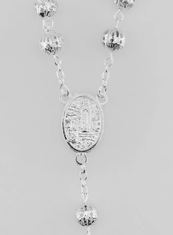 Rosary with silver Openwork Beads - 65cm (pic 4)