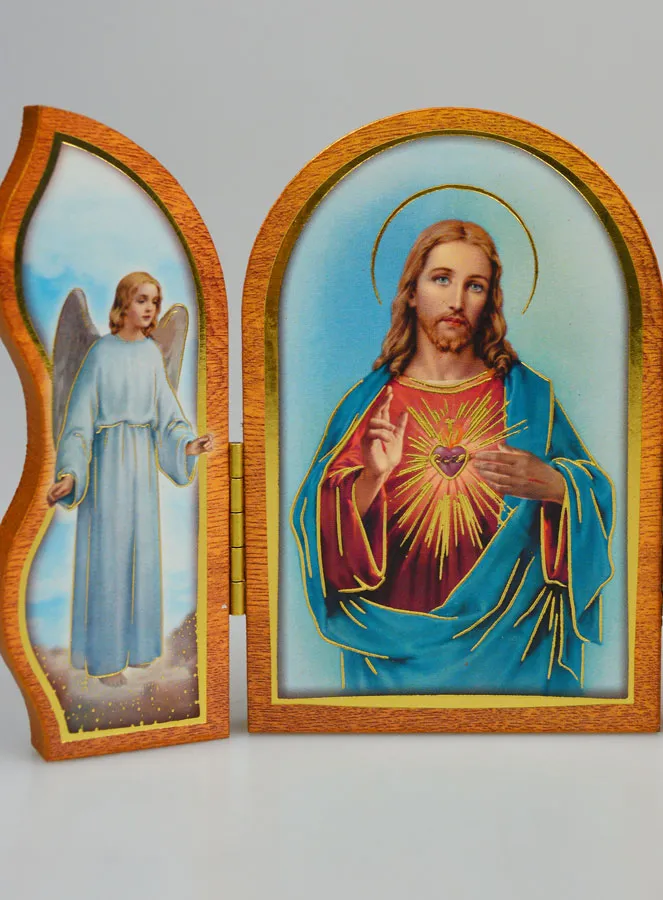 Triptych Icon Sacred Heart of Jesus - 12 cm (pic 4)