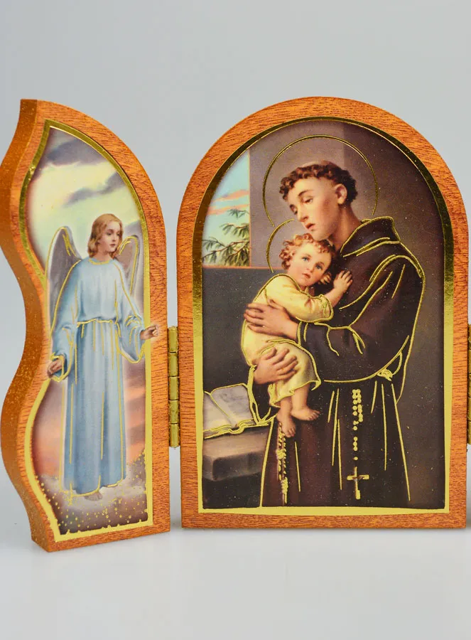 Triptych Icon Saint Anthony of Padua - 12 cm (pic 4)