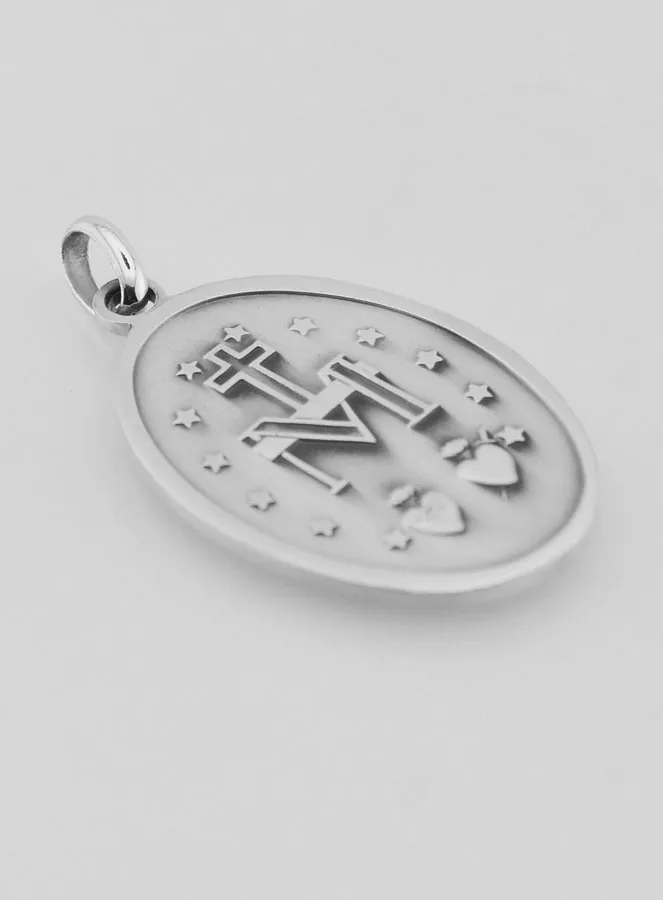 Scalloped Miraculous Medal in Silver 925 - 35 mm (pic 4)