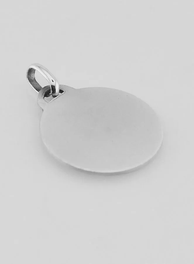 Solid Silver Medal Virgin Mary with Baby and Flowers - 1,8 cm (pic 4)