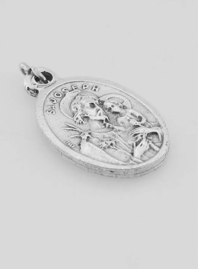 Saint Joseph Silver Metal Medal - 2 cm (pic 3)