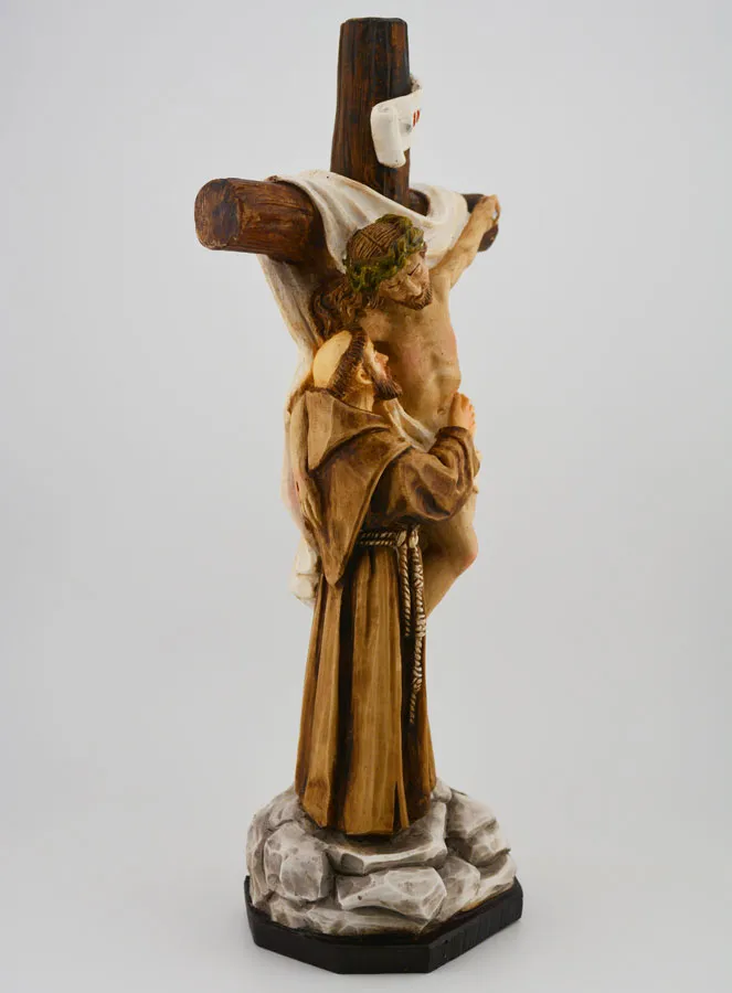 Saint Francis at the Foot of the Cross Statue - 30 cm (pic 3)