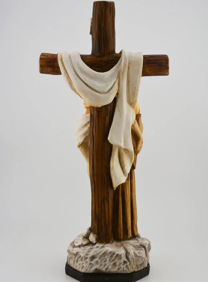Saint Francis at the Foot of the Cross Statue - 30 cm (pic 4)
