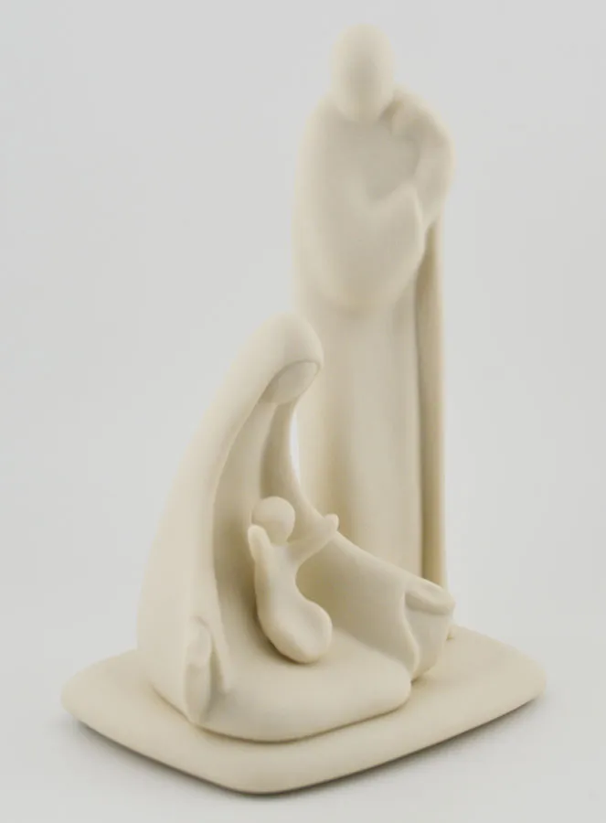 Holy Family Handcrafted Modern Statue - Porcelain - 16 cm (pic 3)