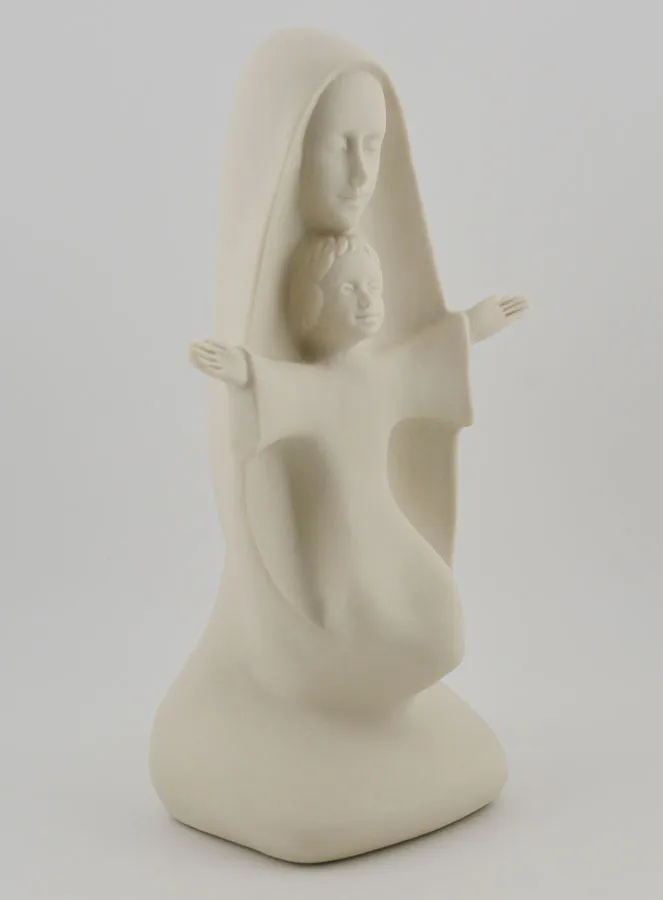 Virgin Mary with Baby Jesus Modern Statue - Porcelain - 20 cm (pic 3)