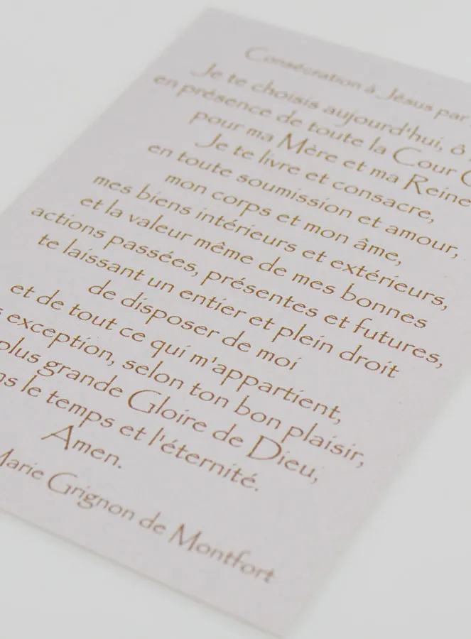 Baptism Card - Mary's Consecration to Jesus (pic 3)