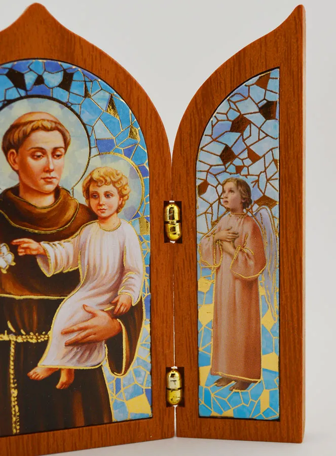 Wooden Triptych Icon Saint Anthony of Padua (pic 3)