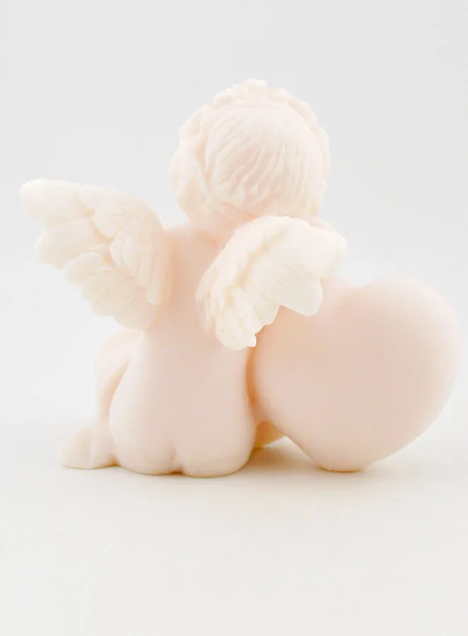 Guardian Angel Sleeping on Heart Alabaster Statue - 9 cm (pic 3)