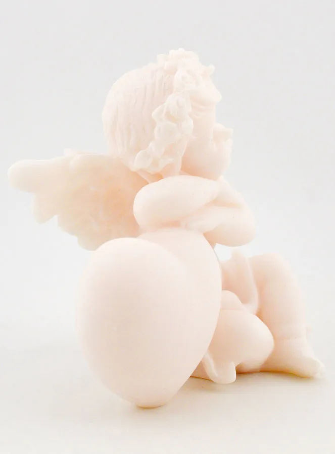 Guardian Angel Sleeping on Heart Alabaster Statue - 9 cm (pic 4)