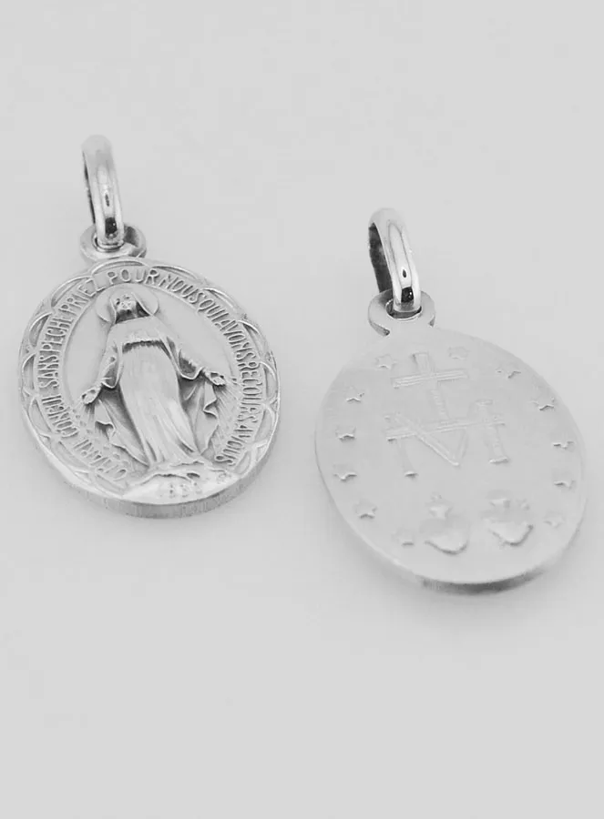 Scalloped Miraculous Medal in 925 Silver - 20 mm (pic 4)