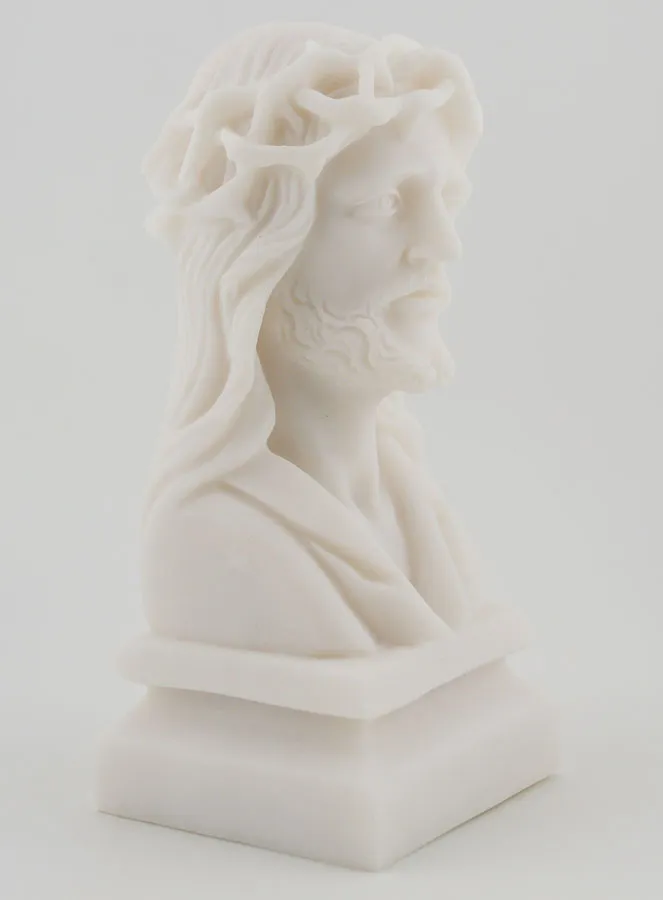 Jesus Christ Crowned with Thorns Alabaster Bust Statue (pic 3)