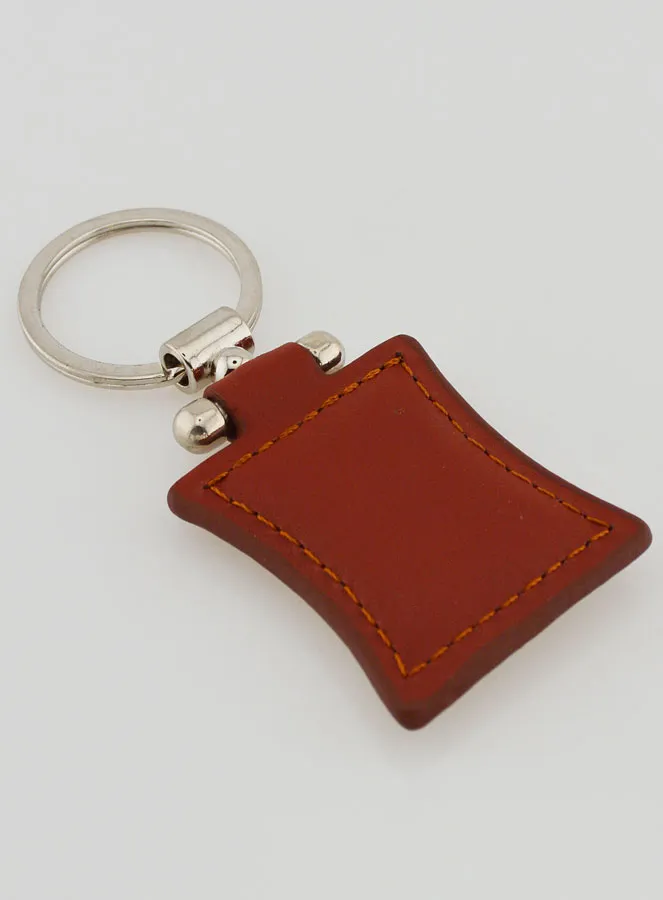 Our Lady of Lourdes Brown Leather Key Chain & Silver Medal (pic 4)