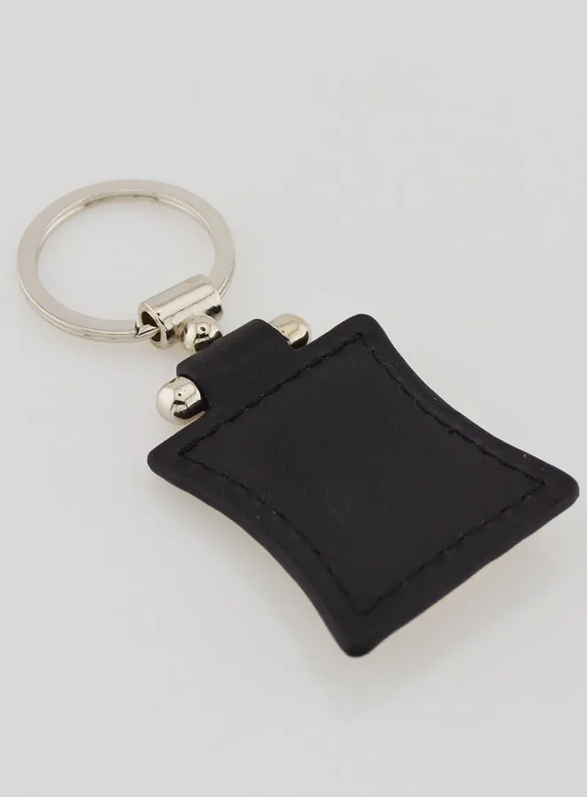 Our Lady of Lourdes Black Leather Key Chain & Silver Medal (pic 4)