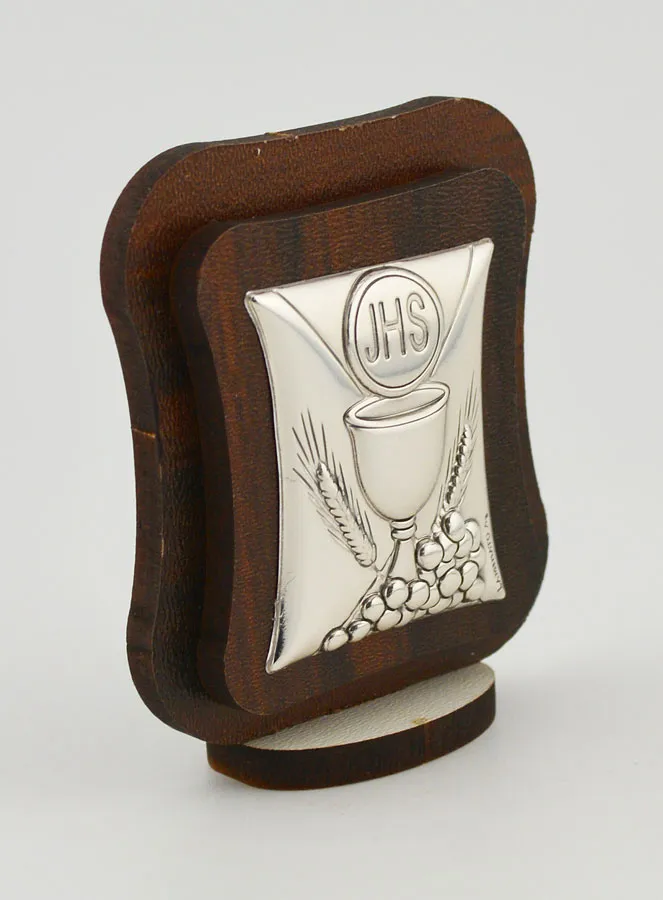 Eucharist Icon Silver on Wood  - First Communion (pic 3)