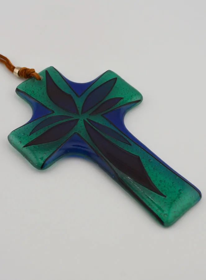 Handcrafted Glass Cross - 12 cm (pic 3)