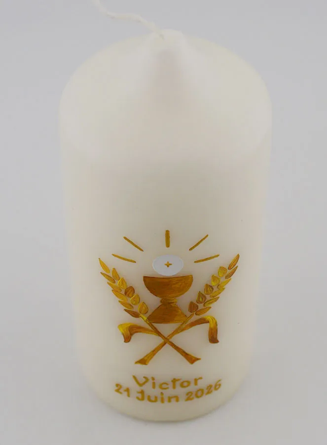 First Communion Candle to Personalize - First Name Engraving on line (pic 2)