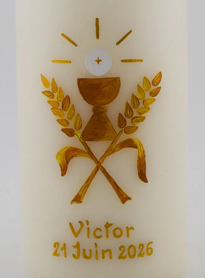 First Communion Candle to Personalize - First Name Engraving on line (pic 3)