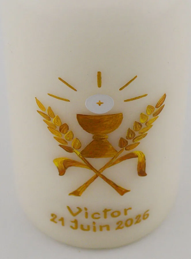 First Communion Candle to Personalize - First Name Engraving on line (pic 4)
