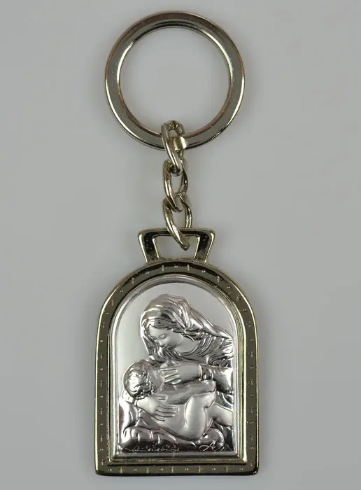 Our Lady of Maternity Key Chain - Solid Silver - 5 cm (pic 2)