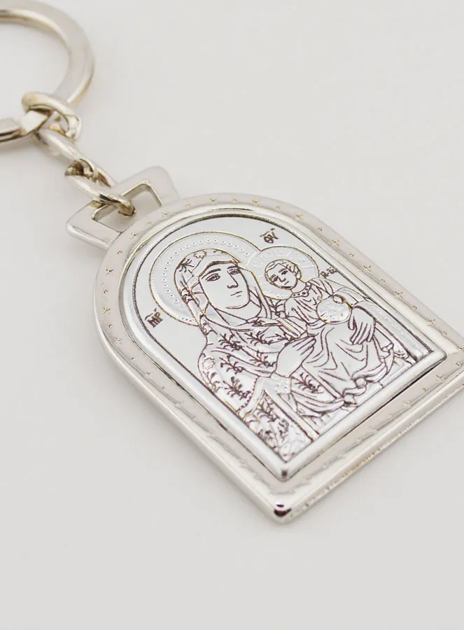 Our Lady of Jerusalem Key Chain - Solid Silver - 5 cm (pic 3)