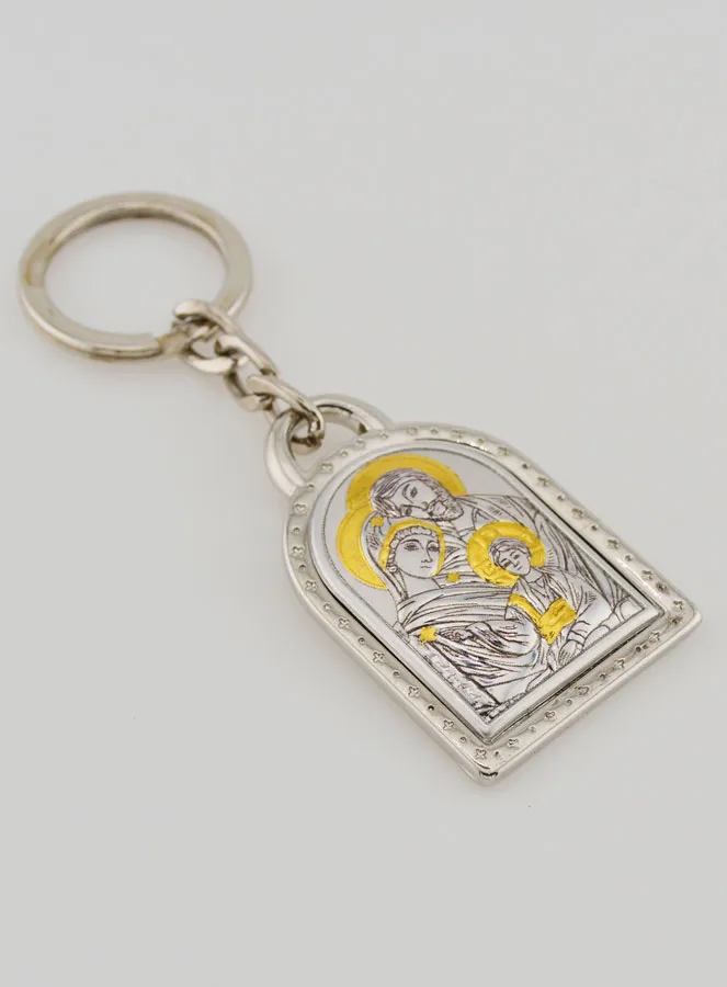 Holy Family Orthodox Key Chain - Solid Silver - 5 cm (pic 3)