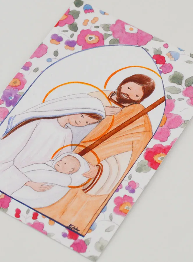 Baptism Card - Holy Family - Pink Icon (pic 4)