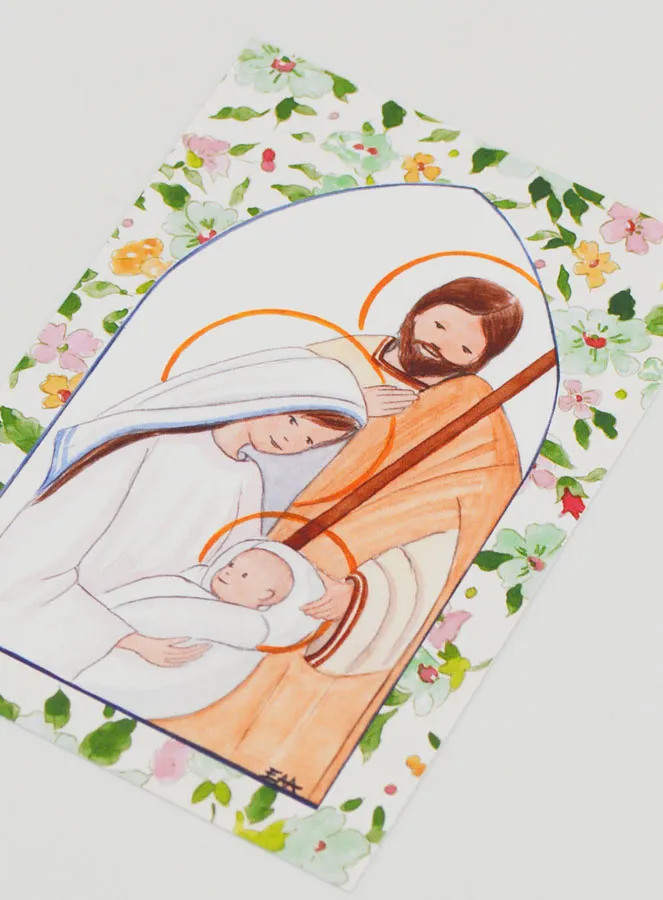 Baptism Card - Holy Family - Green (pic 4)