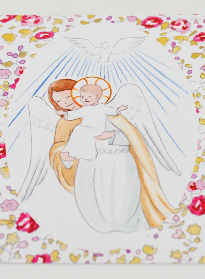 Baptism Card - Protective Guardian Angel & Holy Spirit (pic 2)