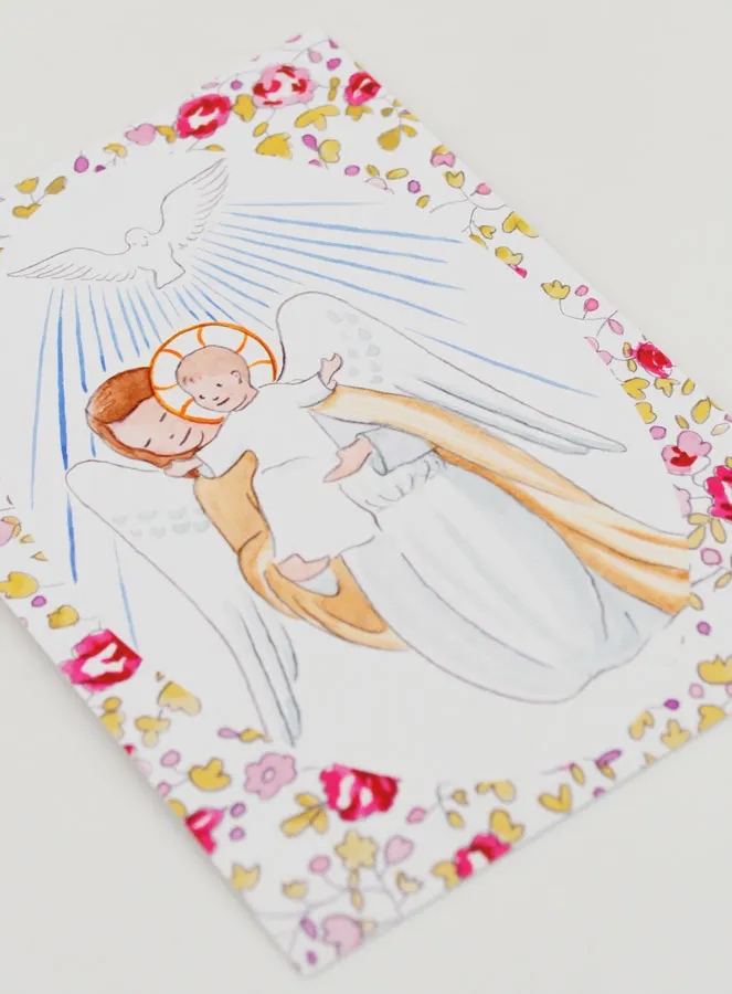 Baptism Card - Protective Guardian Angel & Holy Spirit (pic 3)