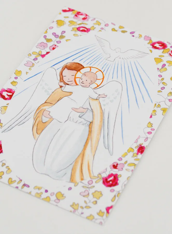 Baptism Card - Protective Guardian Angel & Holy Spirit (pic 4)