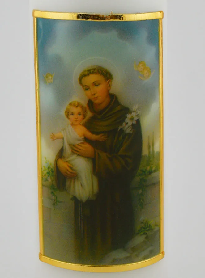 Religious Candle - Icon Saint Anthony of Padua - 15 cm (pic 3)