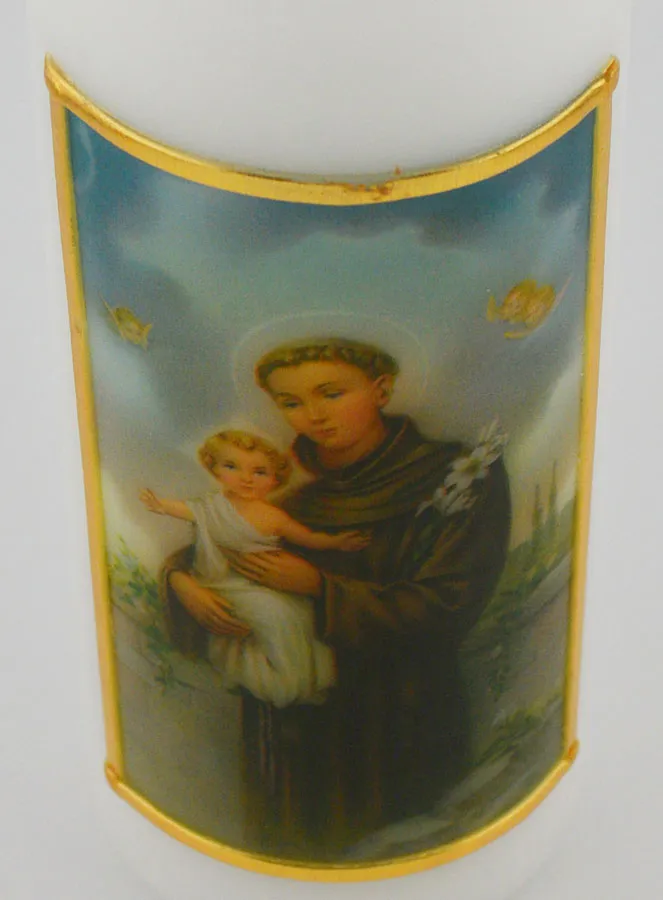 Religious Candle - Icon Saint Anthony of Padua - 15 cm (pic 4)