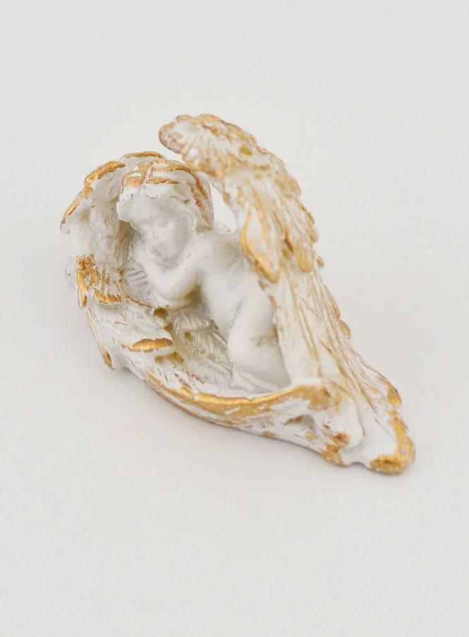 Protective Angel Asleep in his Wings Statue - 5 cm (pic 3)